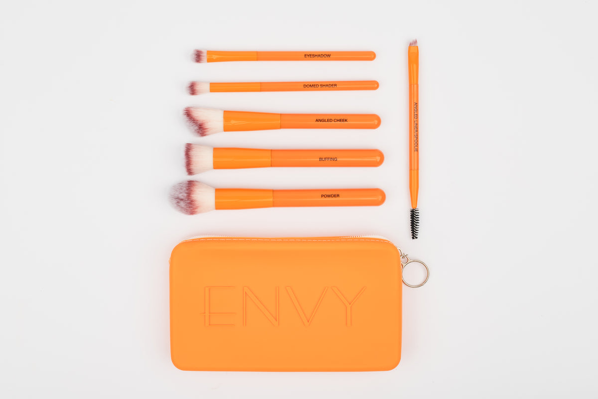 Orange Sorbet ENV18891 six brushes and silicone case