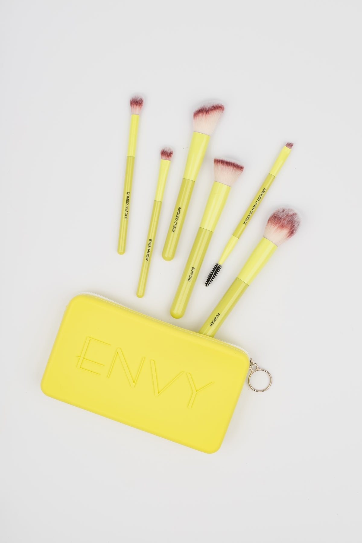 Lime-arita ENV18896 case with six matching makeup brushes