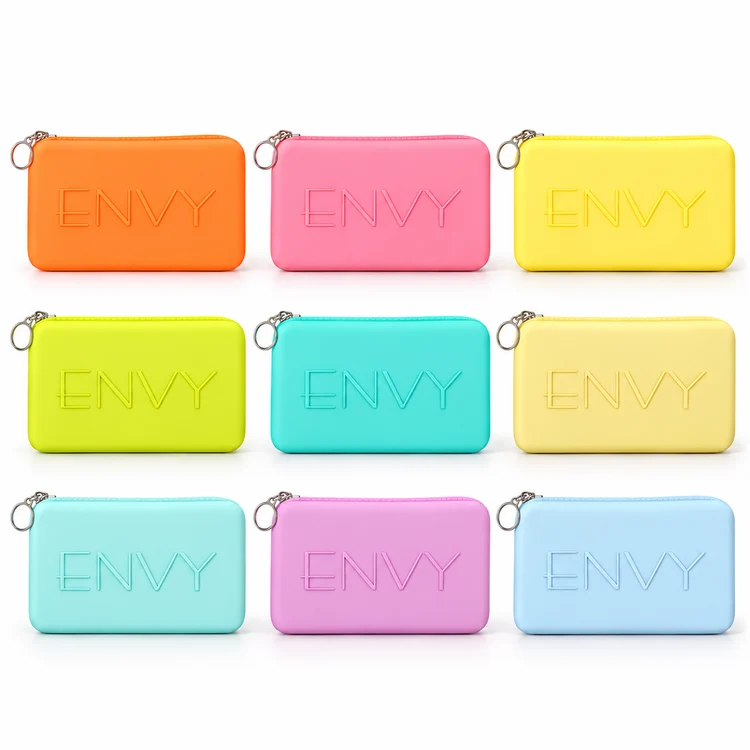 All nine Envy 7pc Travel Brush Set case colors