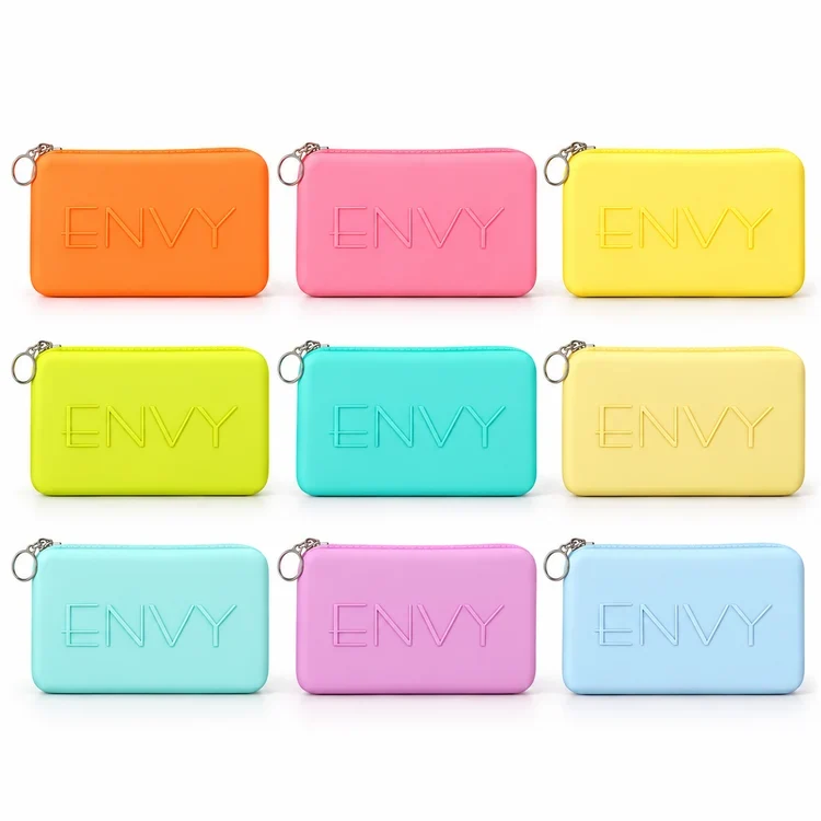 All nine Envy 7pc Travel Brush Set case colors