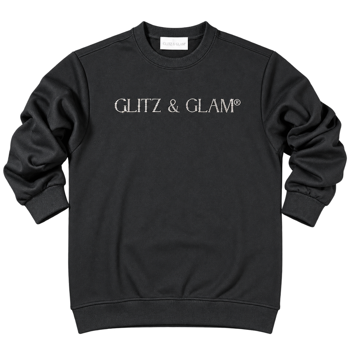 Background-free product photo of Glitz & Glam Crew Neck | Black
