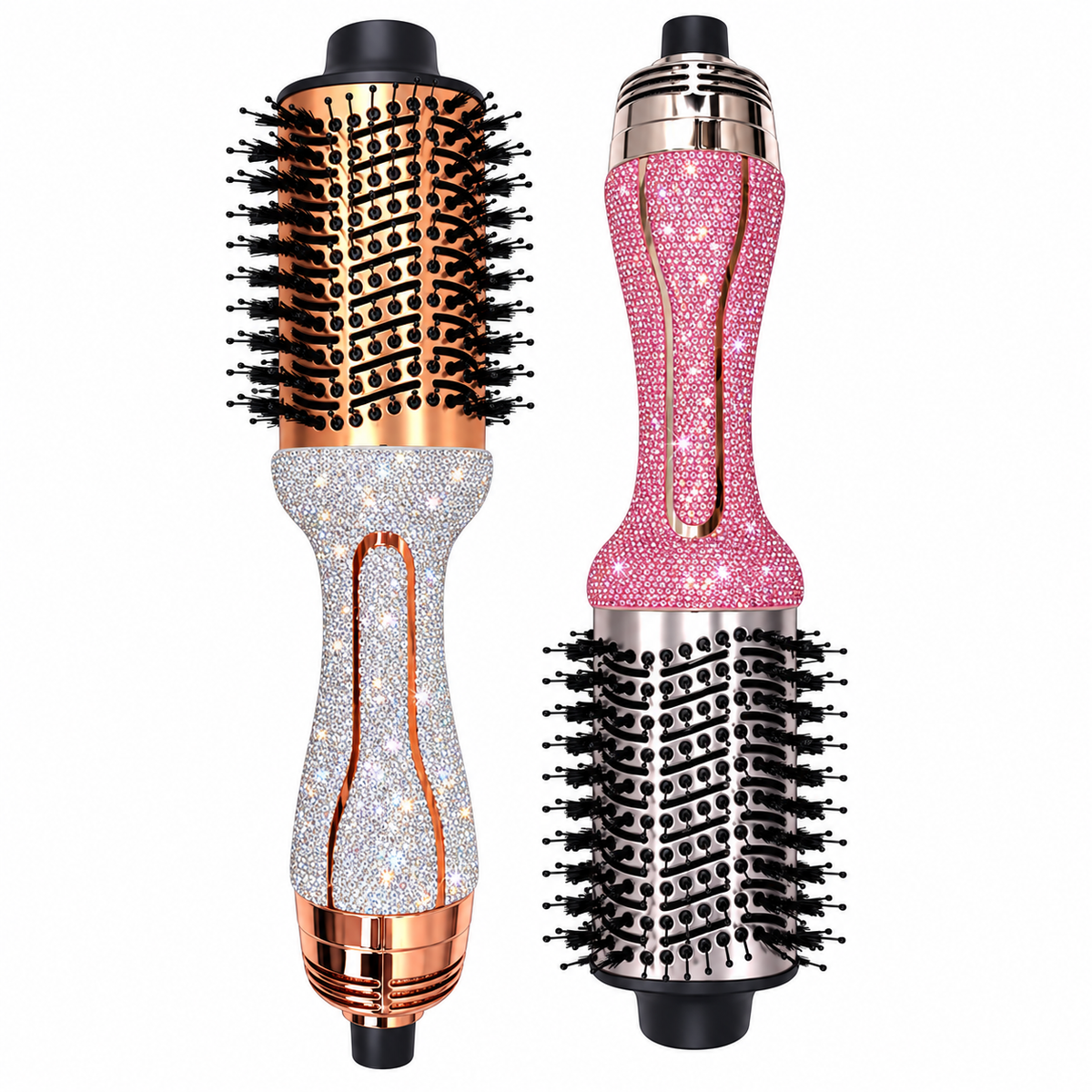 Glitz & Glam Hot Air Brush Silver GG4397 and Pink GG4395 on white background