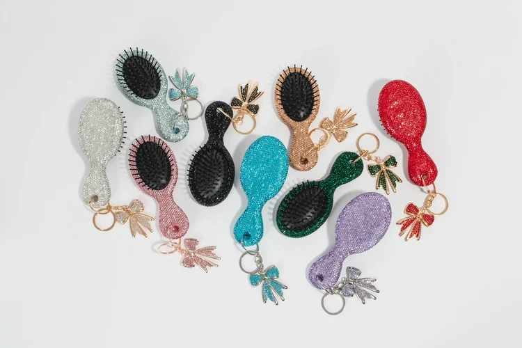 Glitz & Glam Keychain Travel Brushes in nine sparkling colors