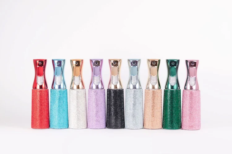 Glitz & Glam mist bottles in nine rhinestone colors