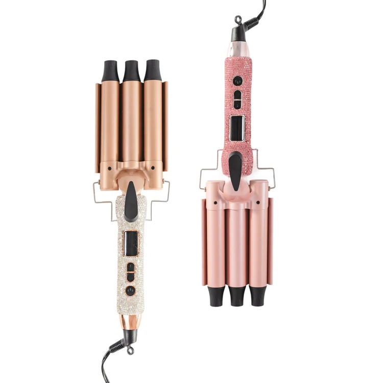 Glitz & Glam Triple Barrel Hair Waver in Silver and Pink