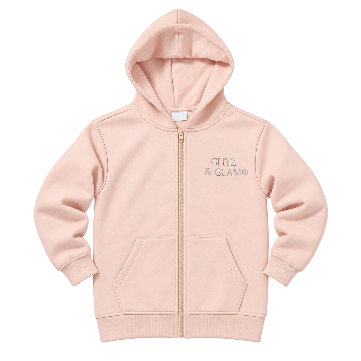 Background-free product photo of Glitz & Glam Zip Up Hoodie | Pink