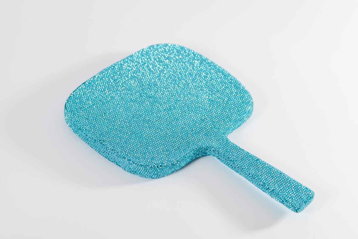 Aquamarine GG4327 handheld mirror rhinestone back