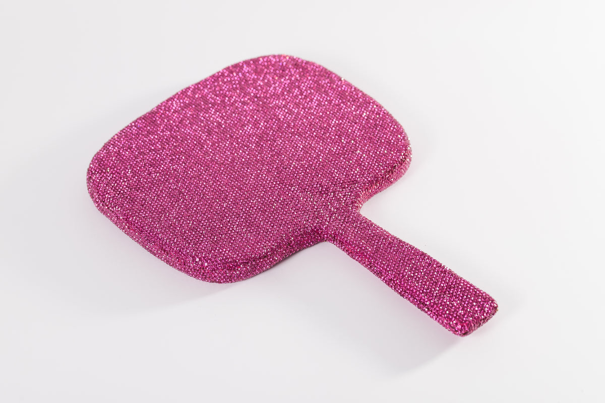 Hot Pink GG4325 handheld mirror rhinestone back