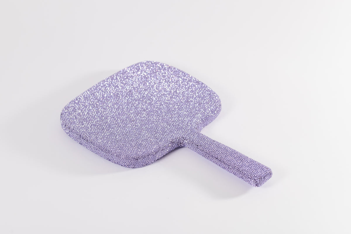 Lavender GG4326 handheld mirror rhinestone back
