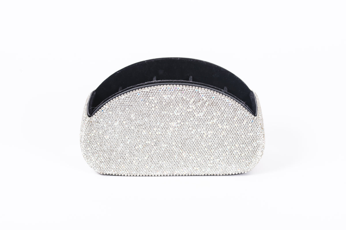Silver Glitz & Glam Half Moon Makeup Brush Holder | GG4683, product view 1