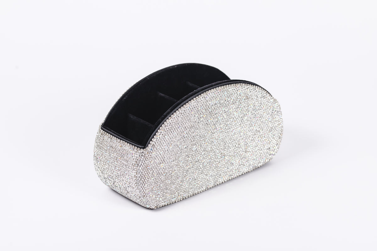 Silver Glitz & Glam Half Moon Makeup Brush Holder | GG4683, product view 2