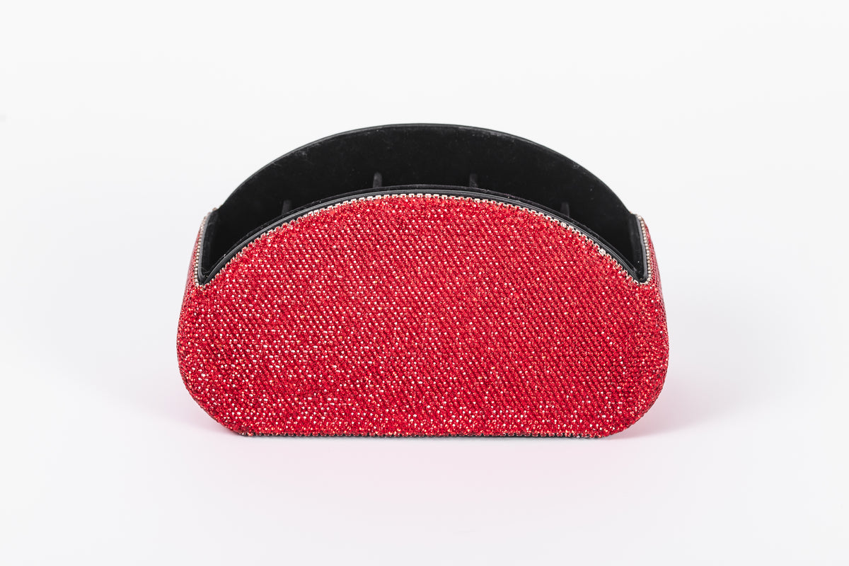 Red Glitz & Glam Half Moon Makeup Brush Holder | GG4684, product view 1