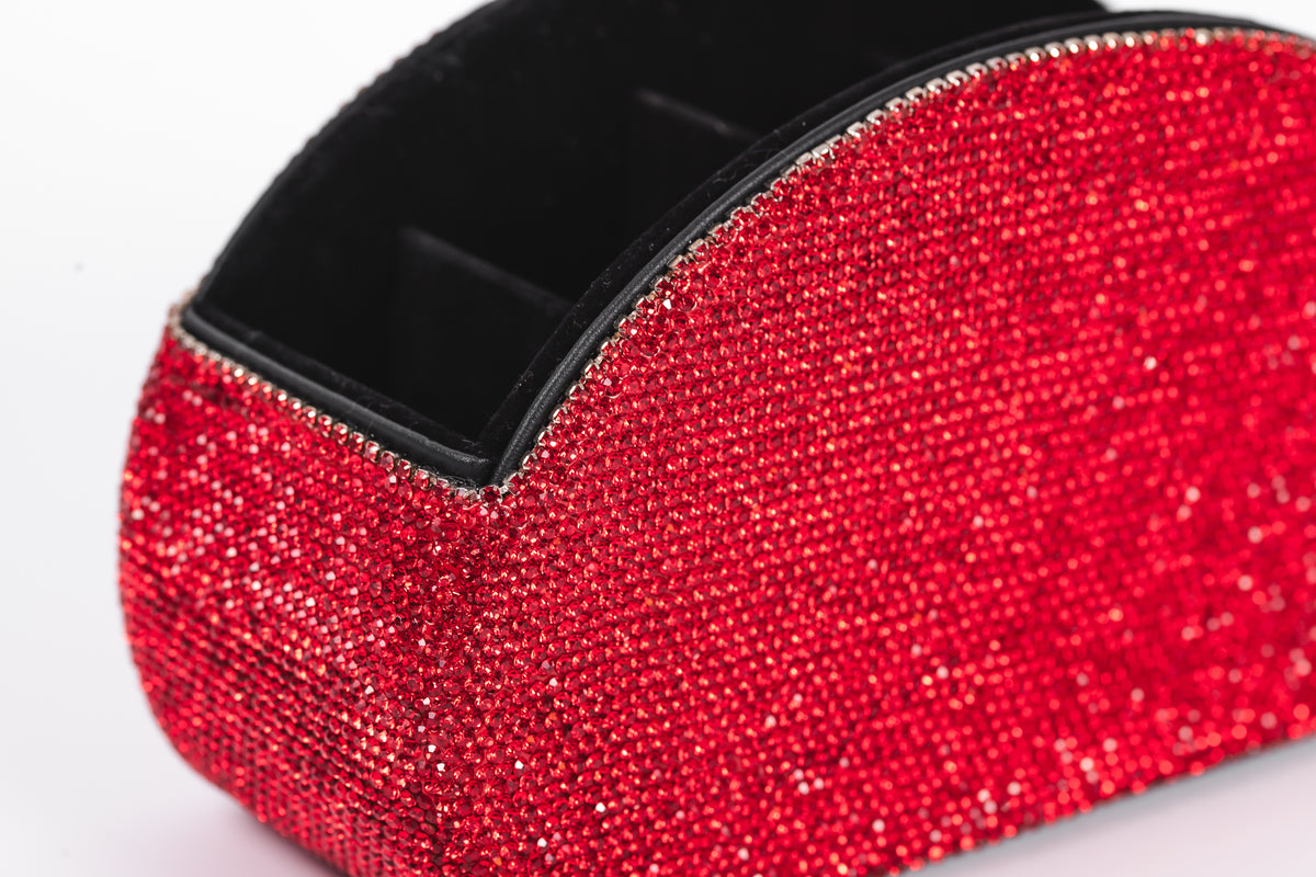 Red Glitz & Glam Half Moon Makeup Brush Holder | GG4684, product view 3