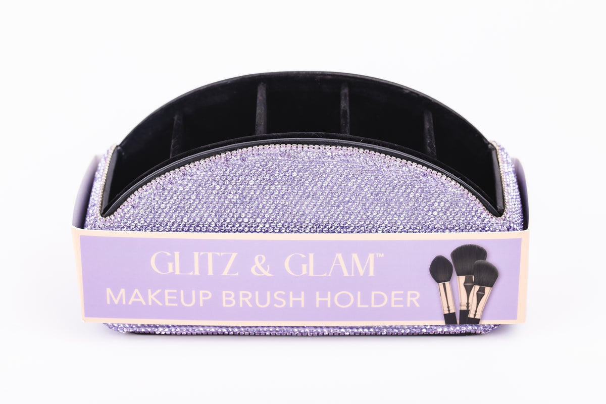 Violet Glitz & Glam Half Moon Makeup Brush Holder | GG4689, retail packaging