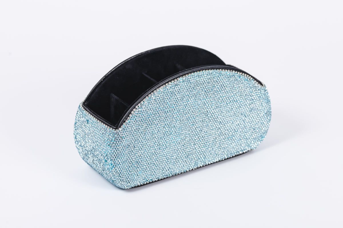 Icy Blue Glitz & Glam Half Moon Makeup Brush Holder | GG4691, product view 2