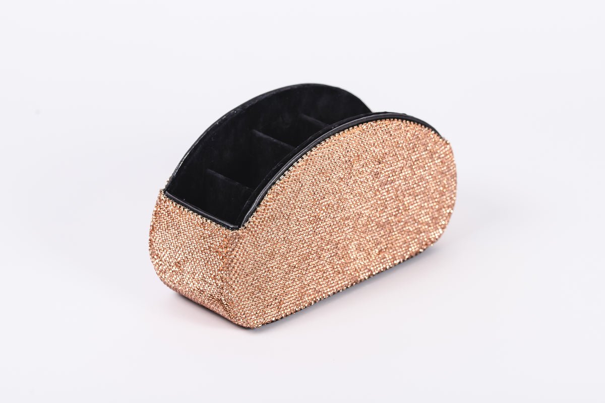 Champagne Glitz & Glam Half Moon Makeup Brush Holder | GG4694, product view 2