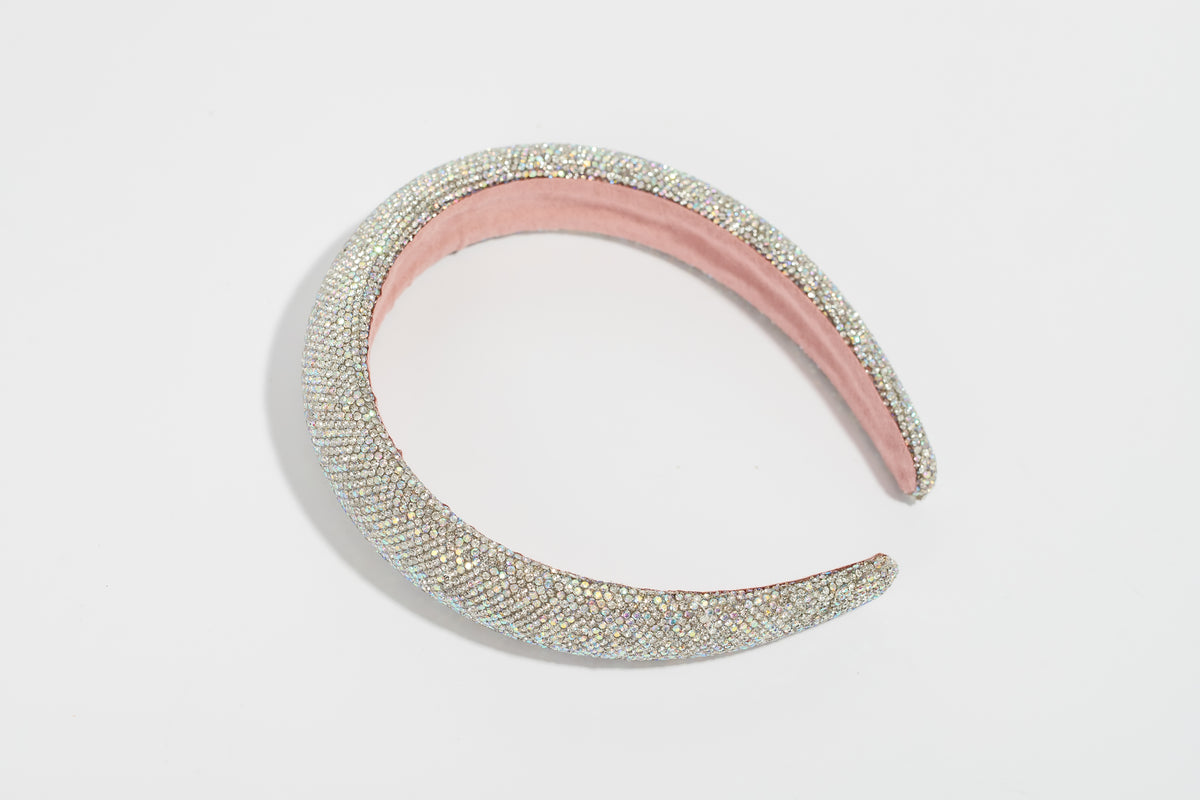 Silver Glitz & Glam Headband | GG26300, angled side view