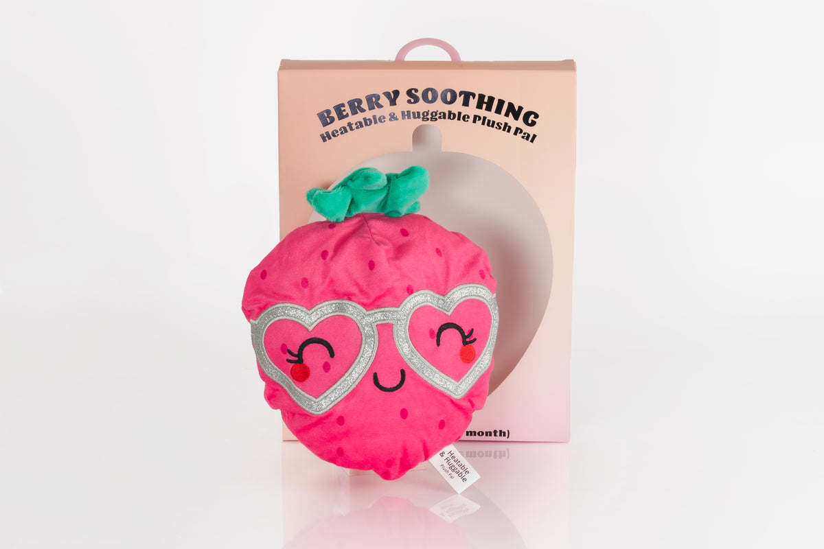 Strawberry heatable plush – packaging