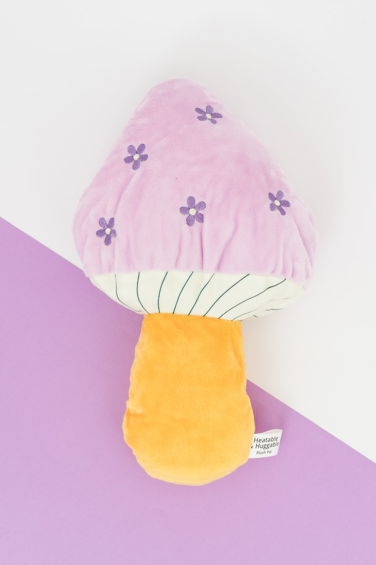 Pink Mushroom heatable plush – unpackaged front view