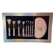 Load image into Gallery viewer, Pearlized Pink &amp; Gold Bow | 9pc Essentials Collection Brush Set | PRE ORDER!
