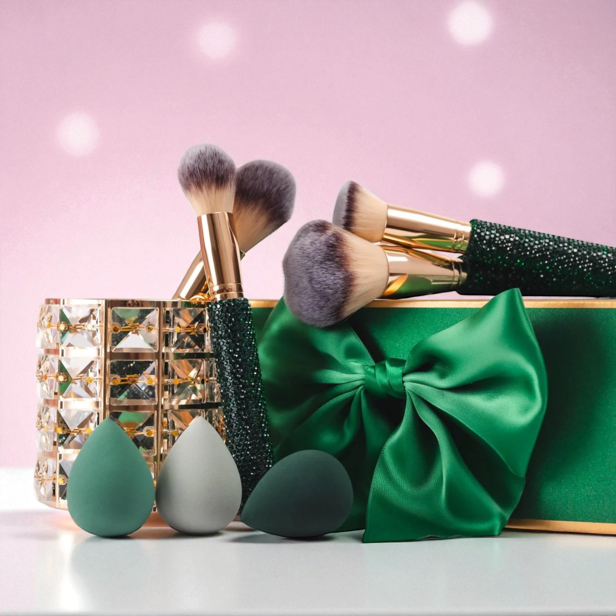 Emerald Glitz & Glam | 8pc Oversized Essential Brush Set