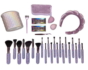 PEARL BLING Mega Glitz & Glam | 30pc Essentials Collection Brush Set | MU9690-B