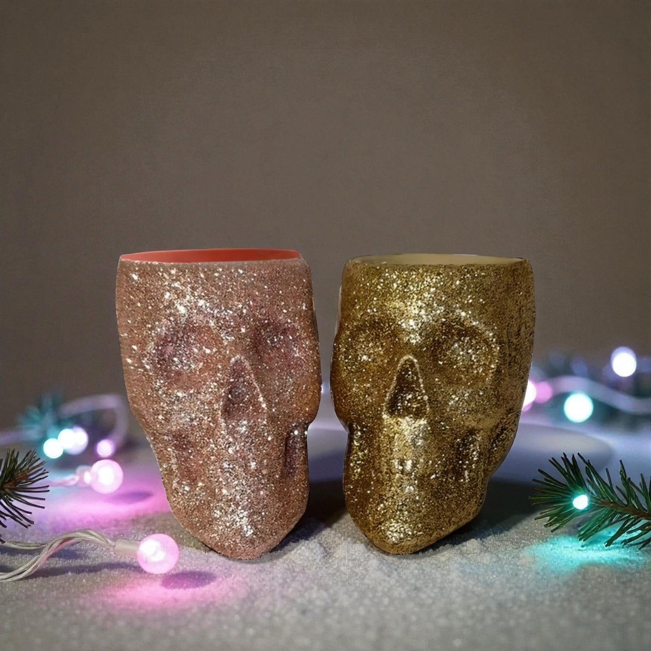 Glitter Skull Makeup Brush Holder