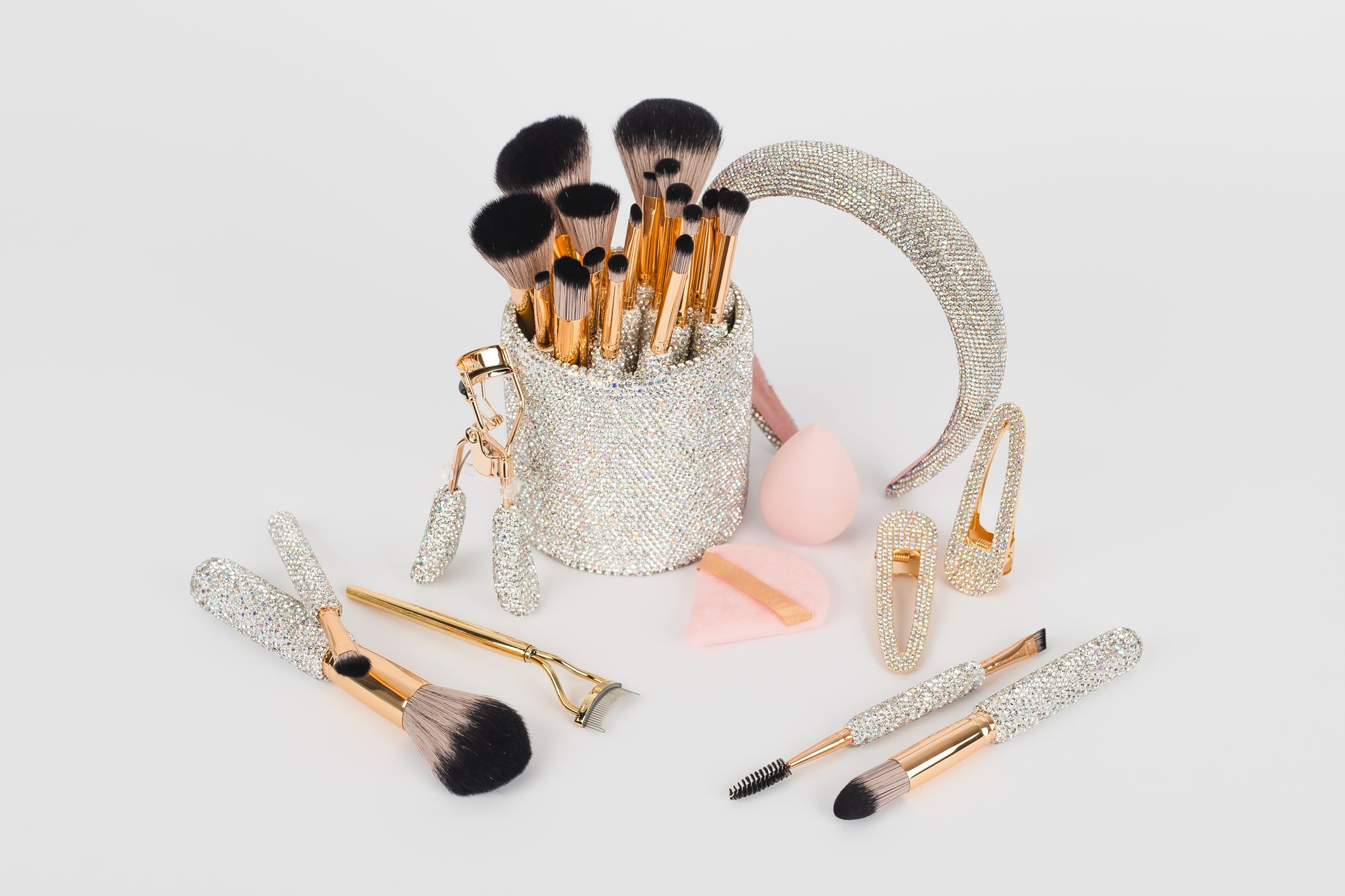 SILVER/PINK Glitz & Glam | 29pc Essentials Collection Brush Set | MU9887