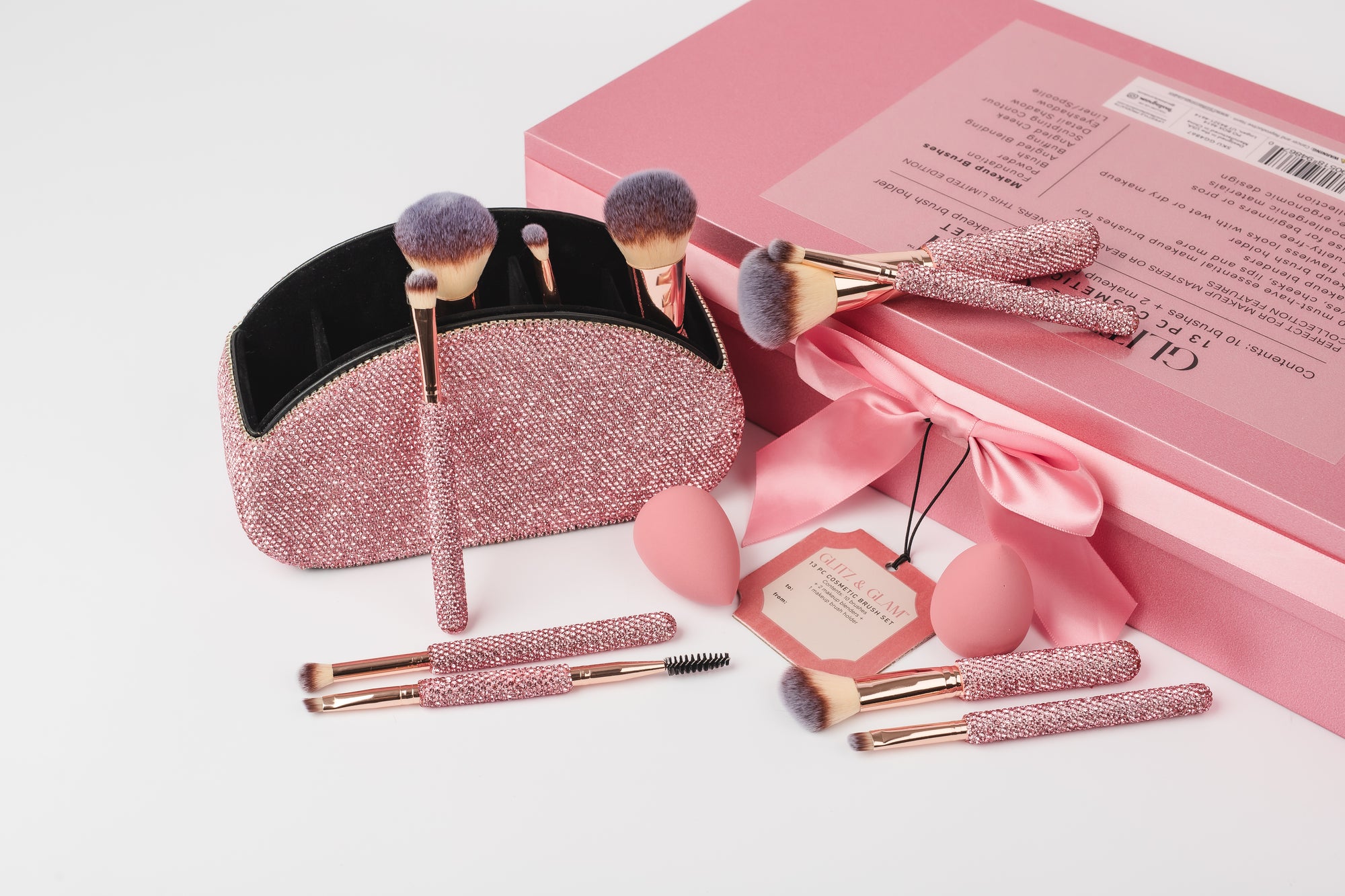 PRE-ORDER | LIGHT ROSE BLING Glitz & Glam | 13pc Makeup Brush Set |  GG4867