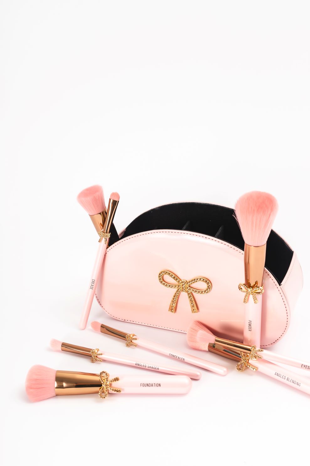 PRE ORDER | PEARLIZED PINK/BOW SET Glitz & Glam | 9pc Essentials Collection Brush Set | GG4380