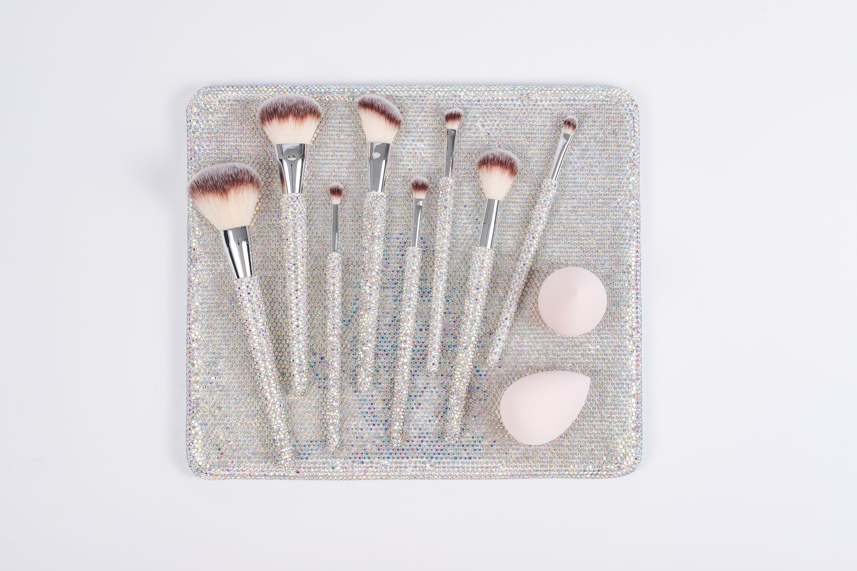 Chunky Silver Tin Glitz & Glam | 10pc Essentials Collection Brush Set | GG4757