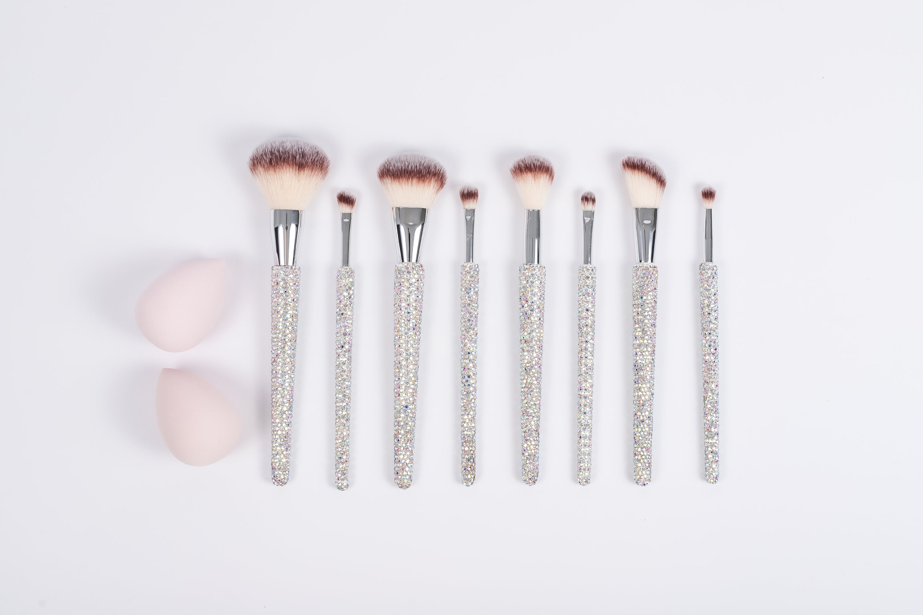 Chunky Silver Tin Glitz & Glam | 10pc Essentials Collection Brush Set | GG4757