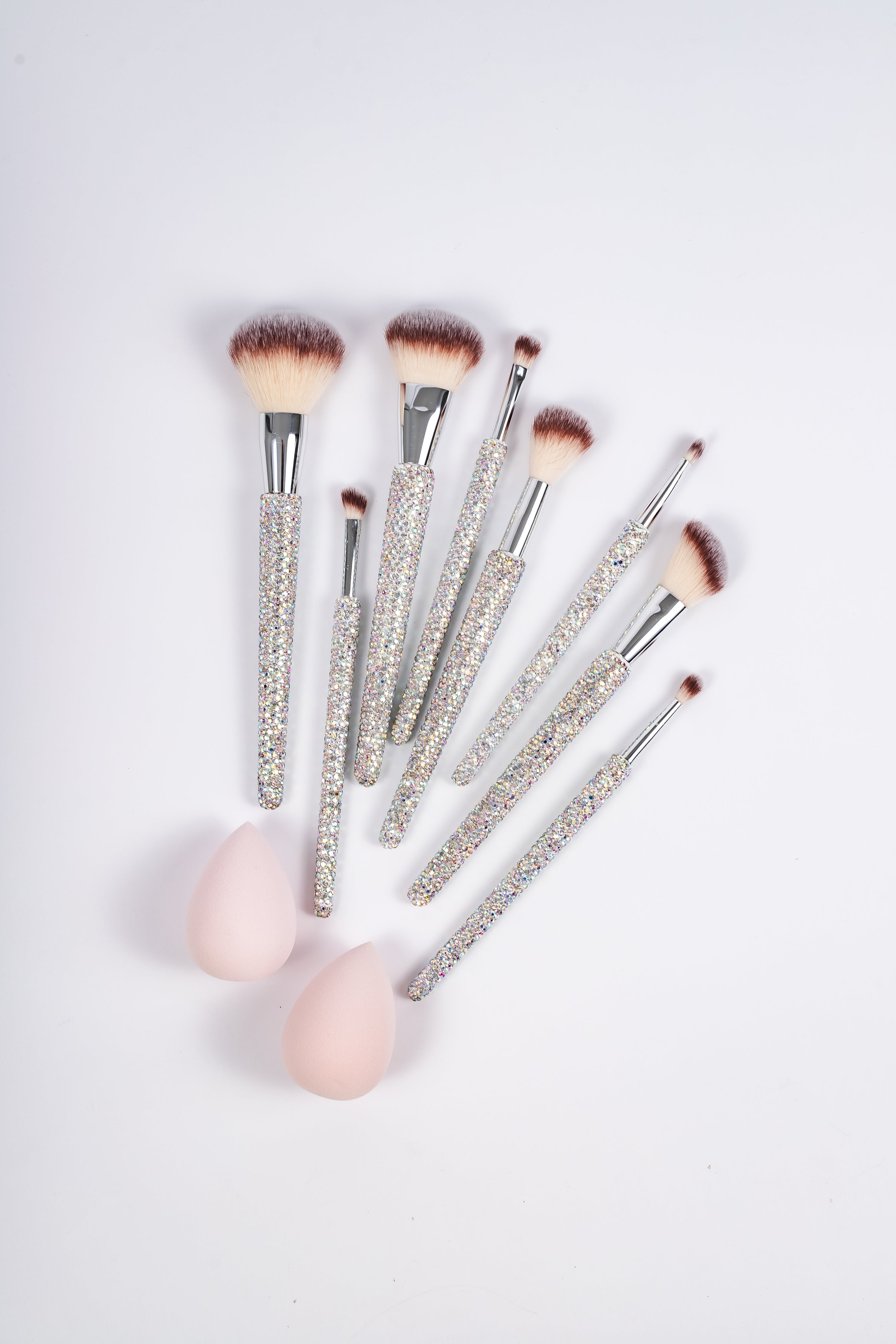 Chunky Silver Tin Glitz & Glam | 10pc Essentials Collection Brush Set | GG4757