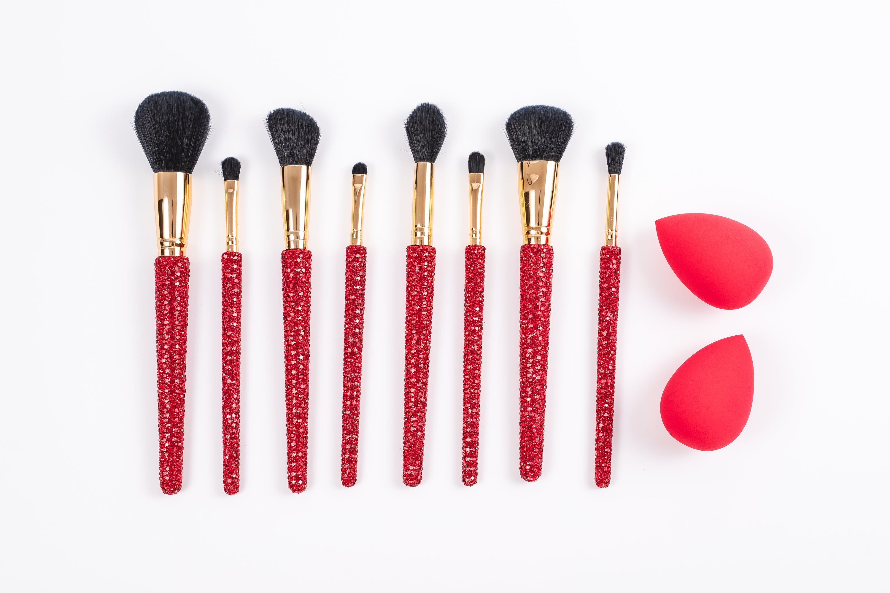 Chunky RED Tin Glitz & Glam | 10pc Essentials Collection Brush Set | GG4760