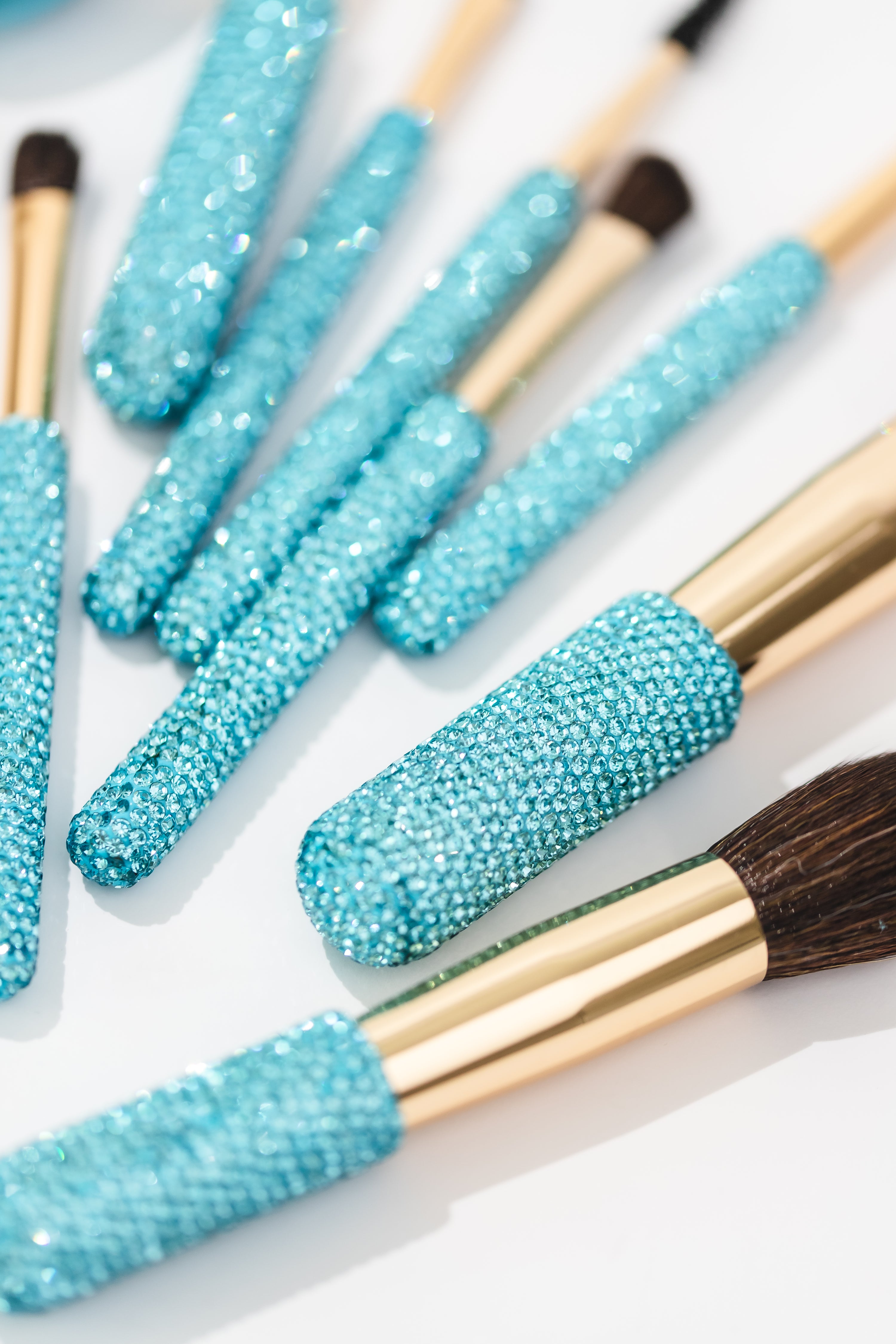 Aquamarine Glitz & Glam |11pc Travel Brush Set | GG18781