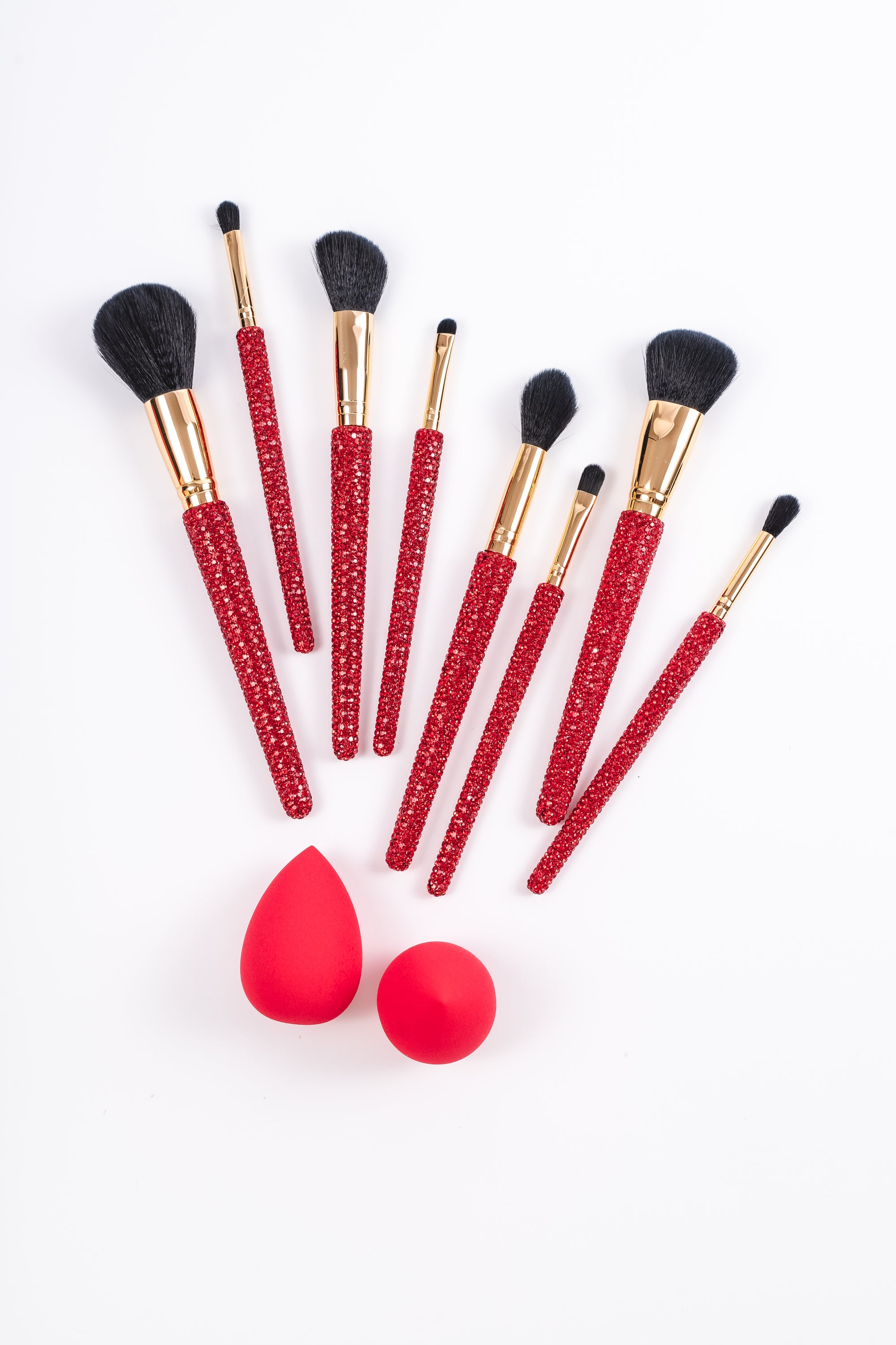 Chunky RED Tin Glitz & Glam | 10pc Essentials Collection Brush Set | GG4760