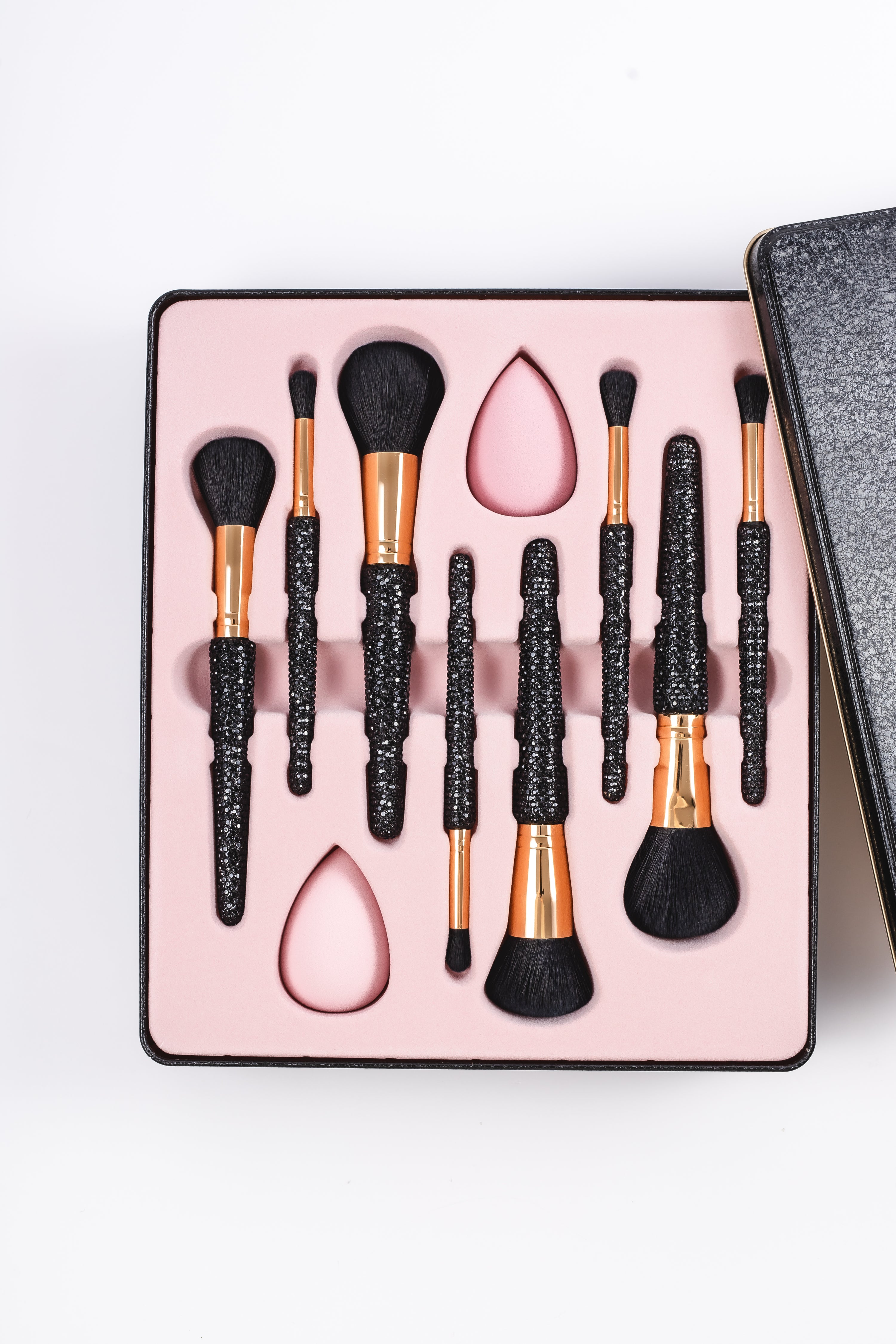 Chunky Black Tin Glitz & Glam | 10pc Essentials Collection Brush Set | GG4759