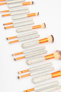 SILVER/PINK Glitz & Glam | 30pc Essentials Collection Brush Set | MU9887