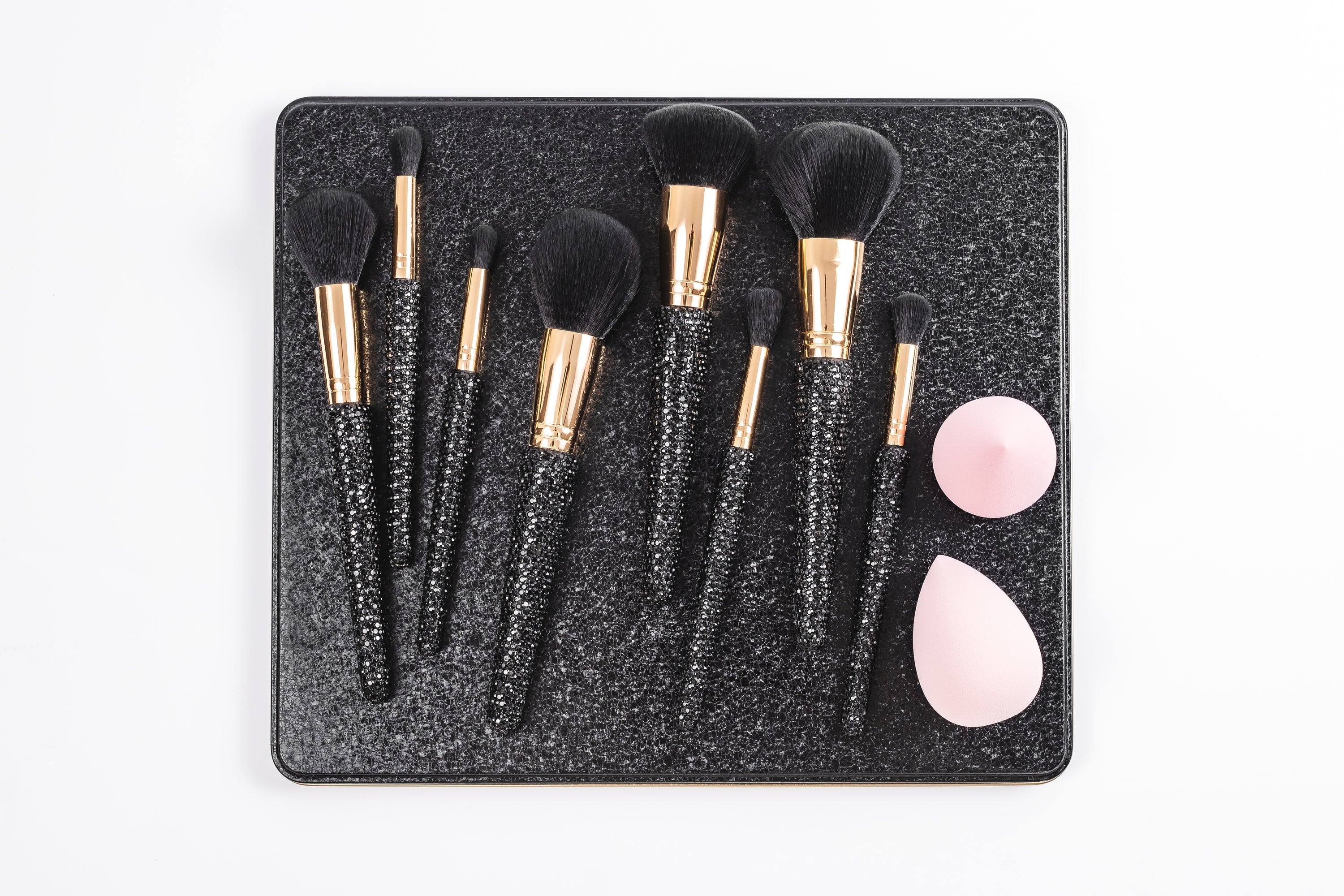 Chunky Black Tin Glitz & Glam | 10pc Essentials Collection Brush Set | GG4759