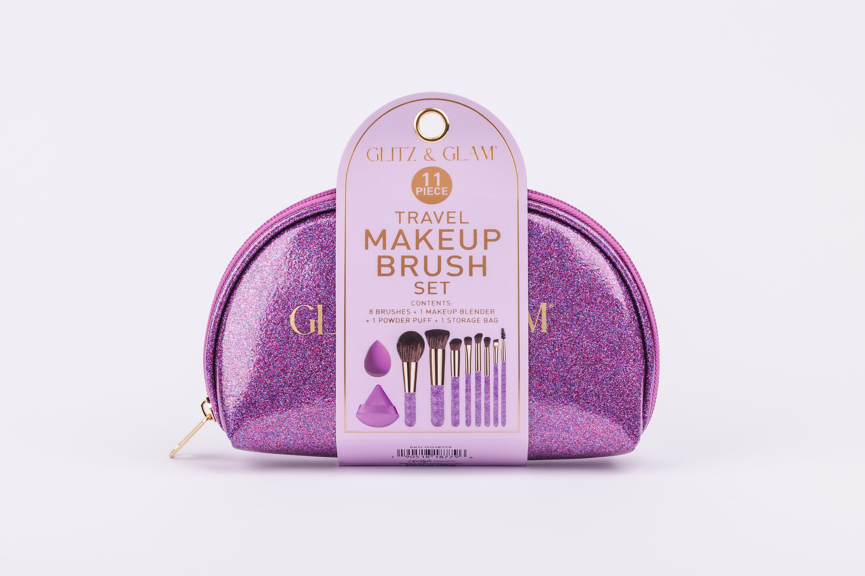 Violet Glitz & Glam |11pc Travel Brush Set | GG18779