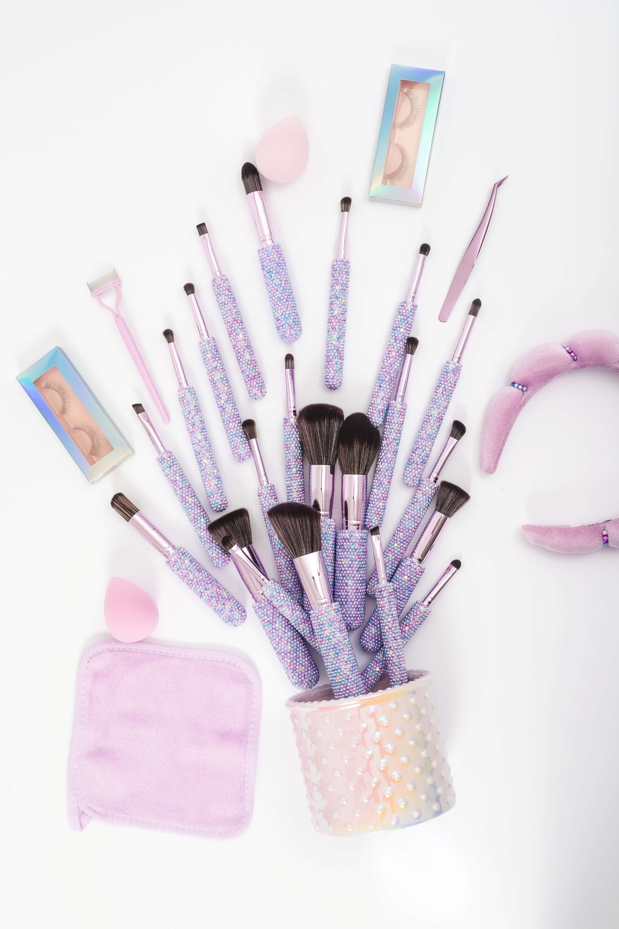 PEARL BLING Mega Glitz & Glam | 30pc Essentials Collection Brush Set | MU9690-B