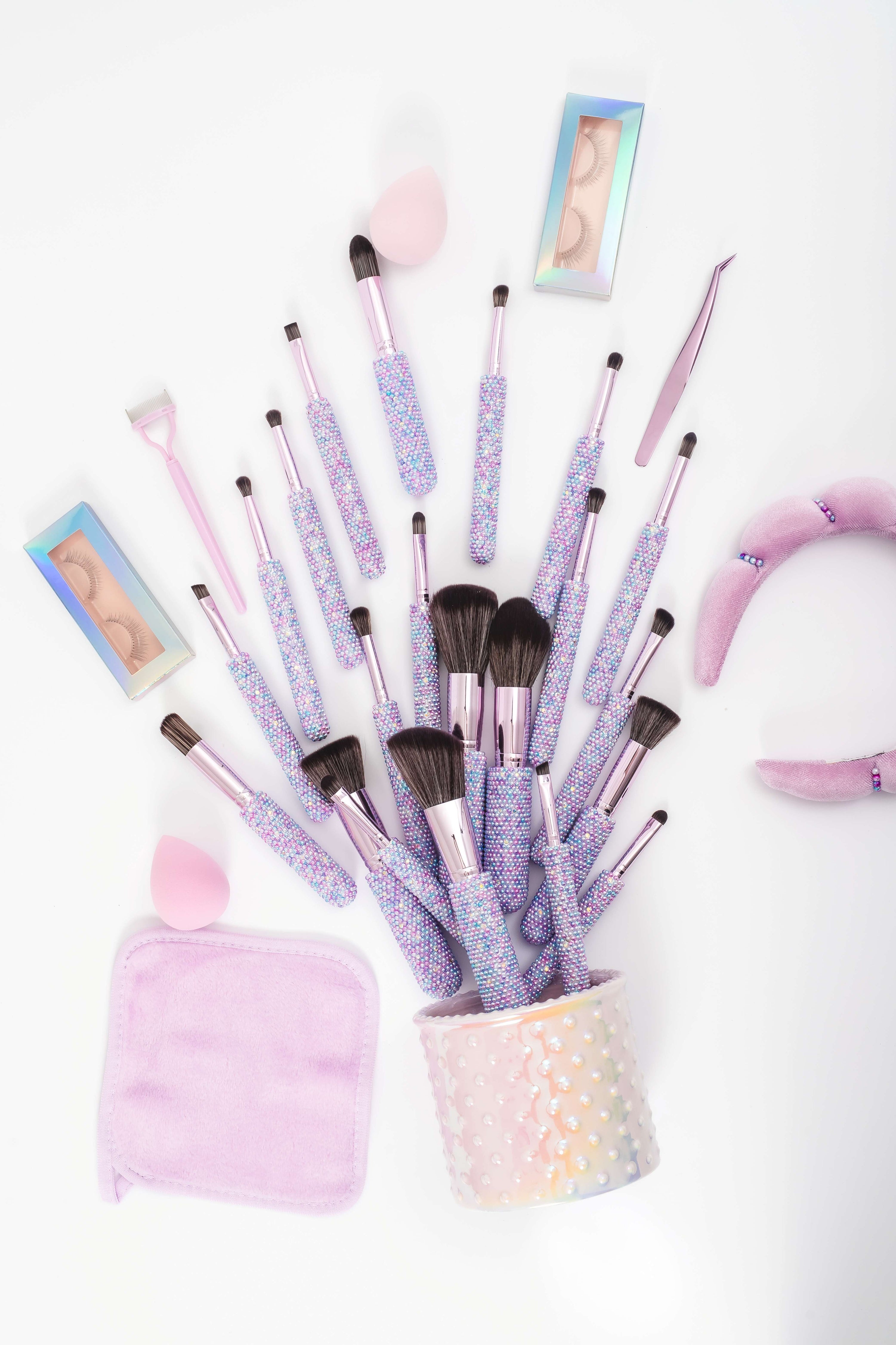 PEARL BLING Mega Glitz & Glam | 30pc Essentials Collection Brush Set | MU9690-B