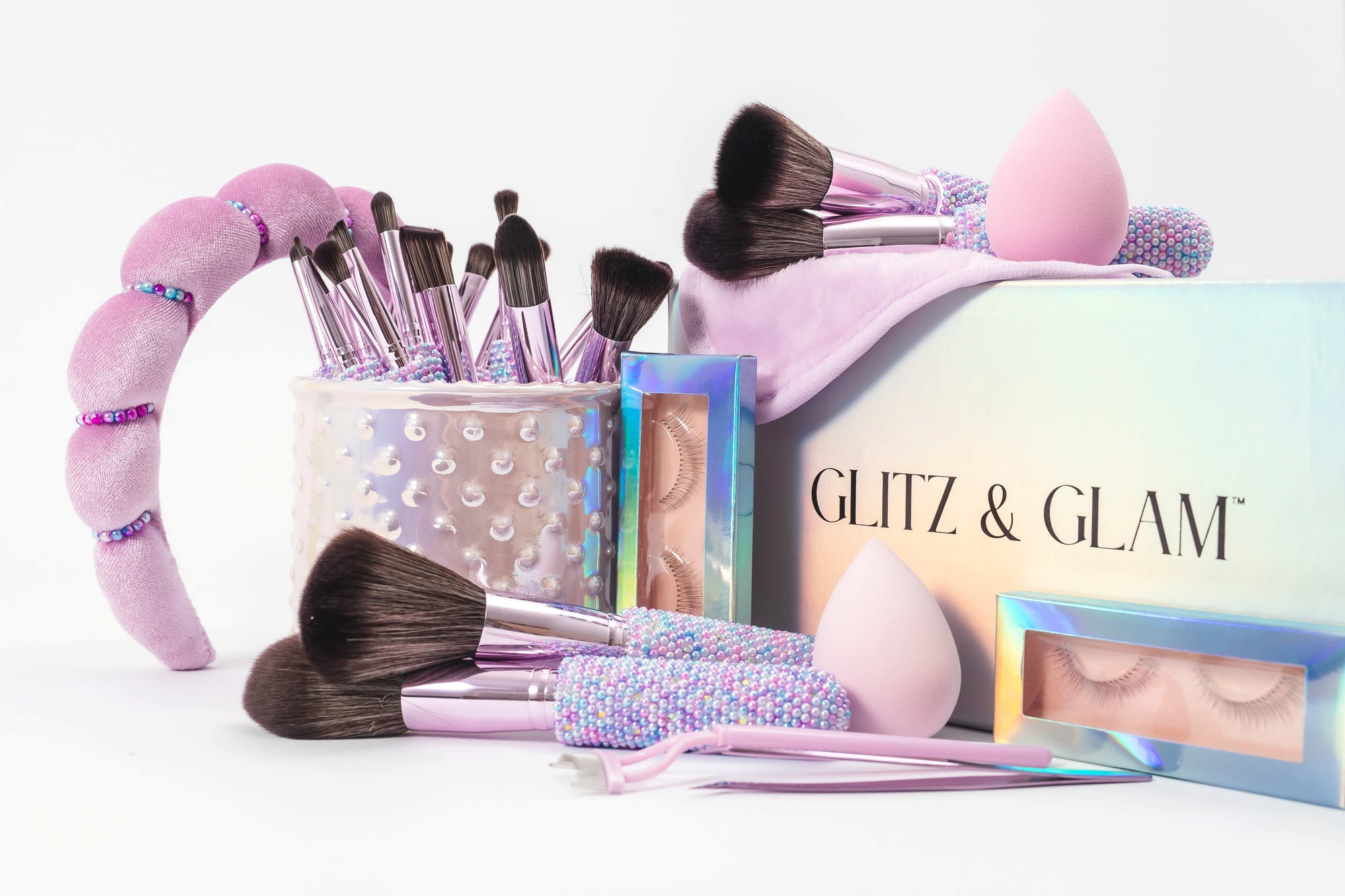 PEARL BLING Mega Glitz & Glam | 30pc Essentials Collection Brush Set | MU9690-B