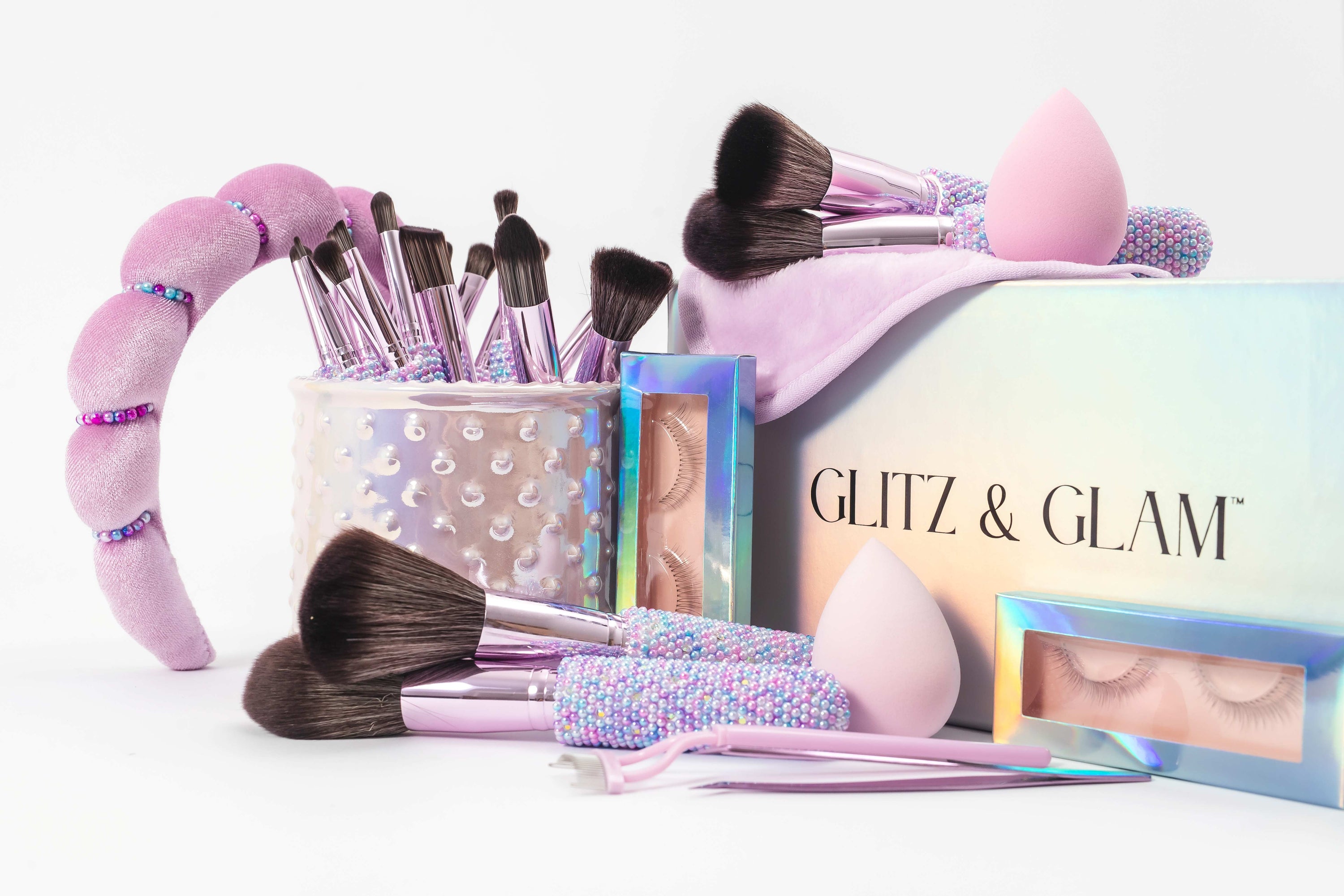 PEARL BLING Mega Glitz & Glam | 30pc Essentials Collection Brush Set | MU9690-B