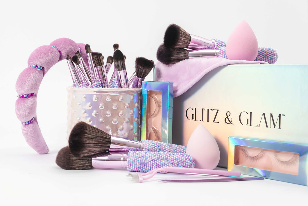 PEARL BLING Mega Glitz & Glam | 30pc Essentials Collection Brush Set | MU9690-B