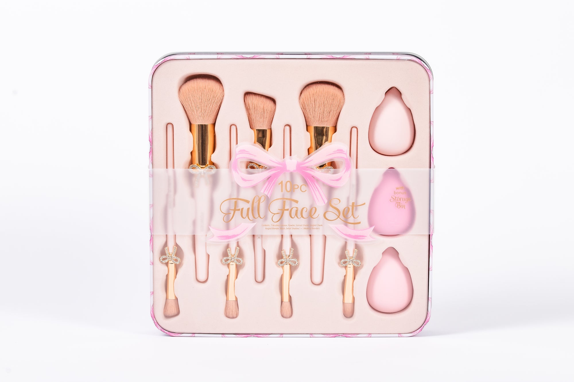 Coquette Pink Bow | 10pc Makeup Brush Set