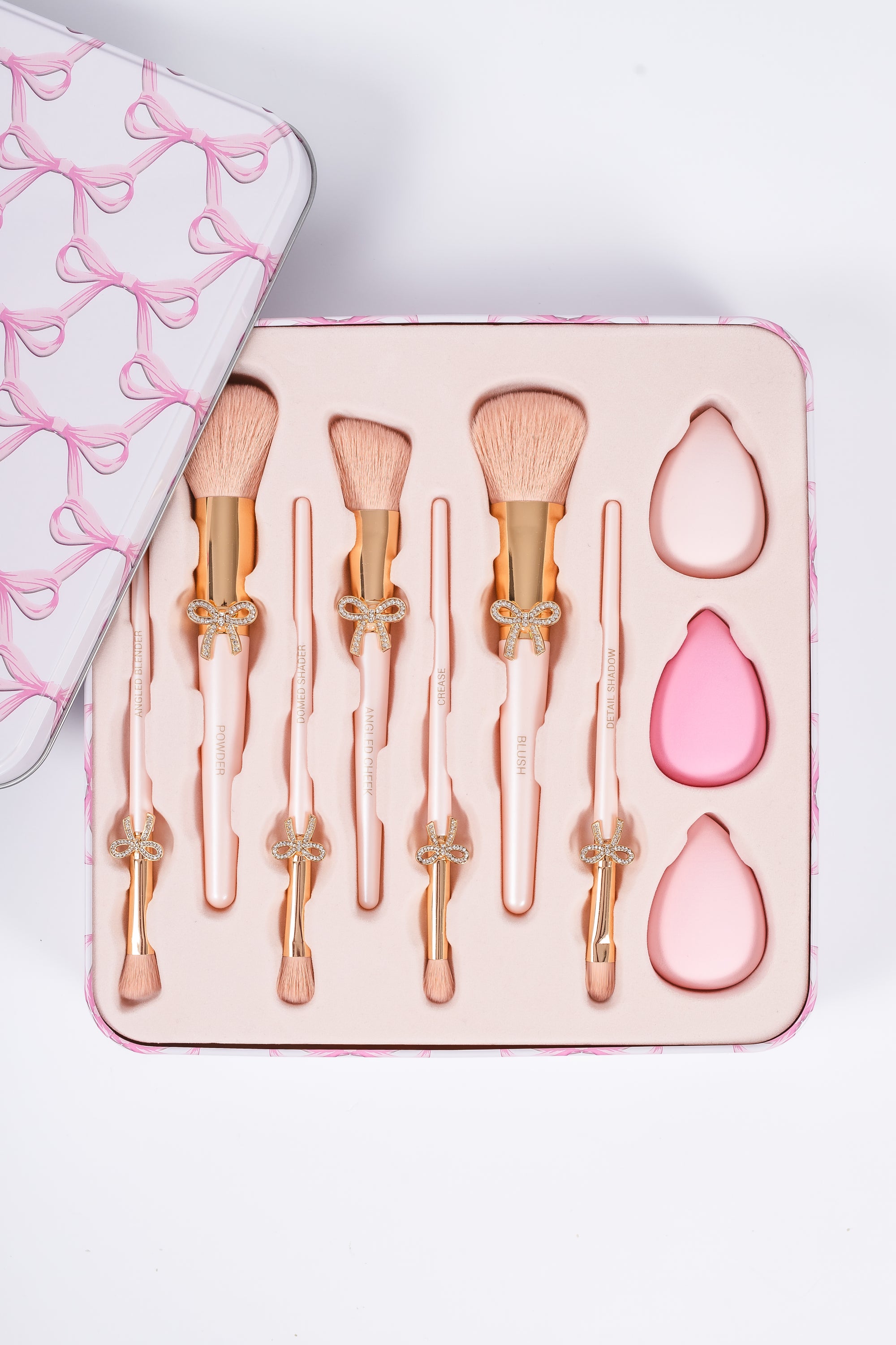 Coquette Pink Bow | 10pc Makeup Brush Set
