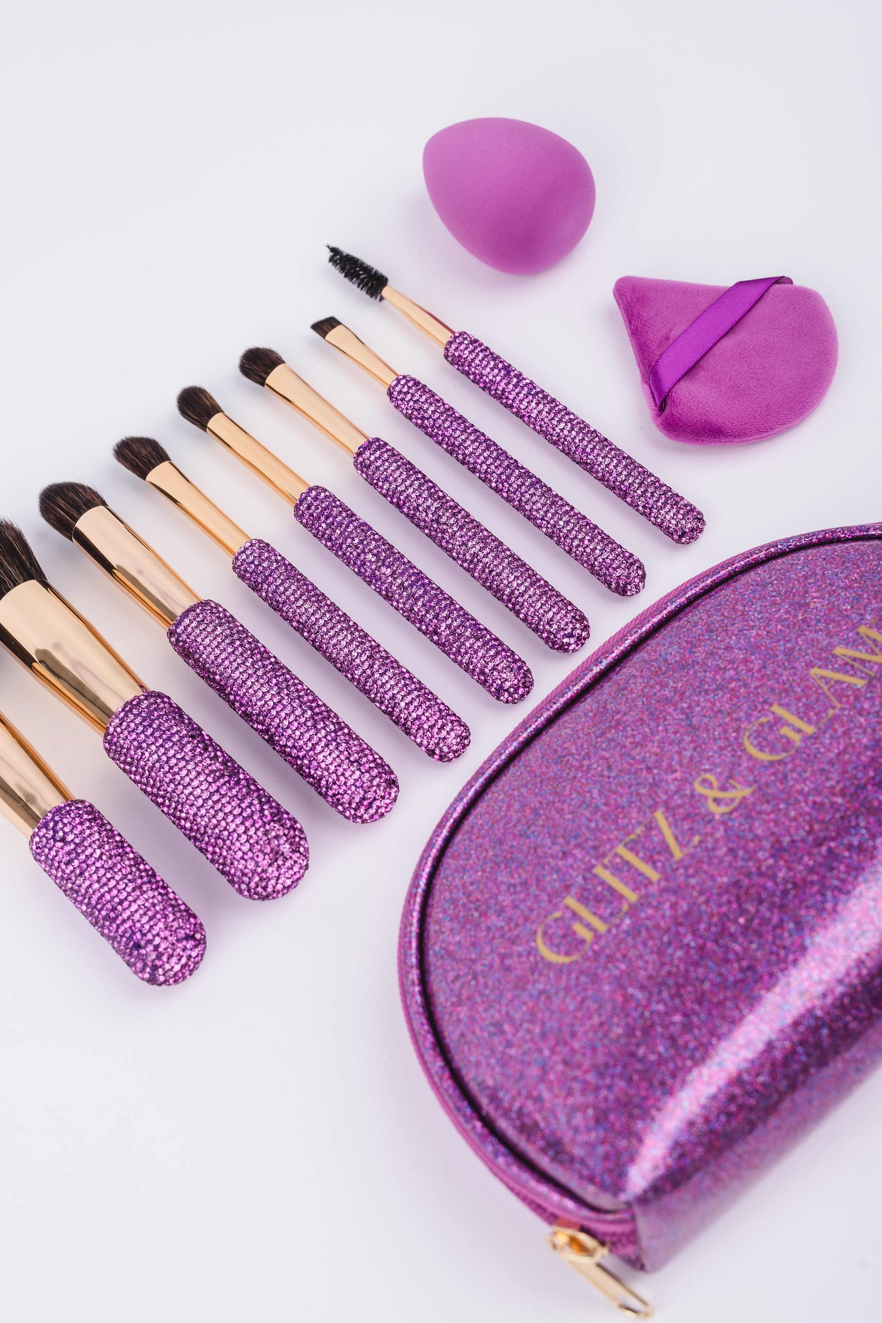 Violet Glitz & Glam |11pc Travel Brush Set | GG18779