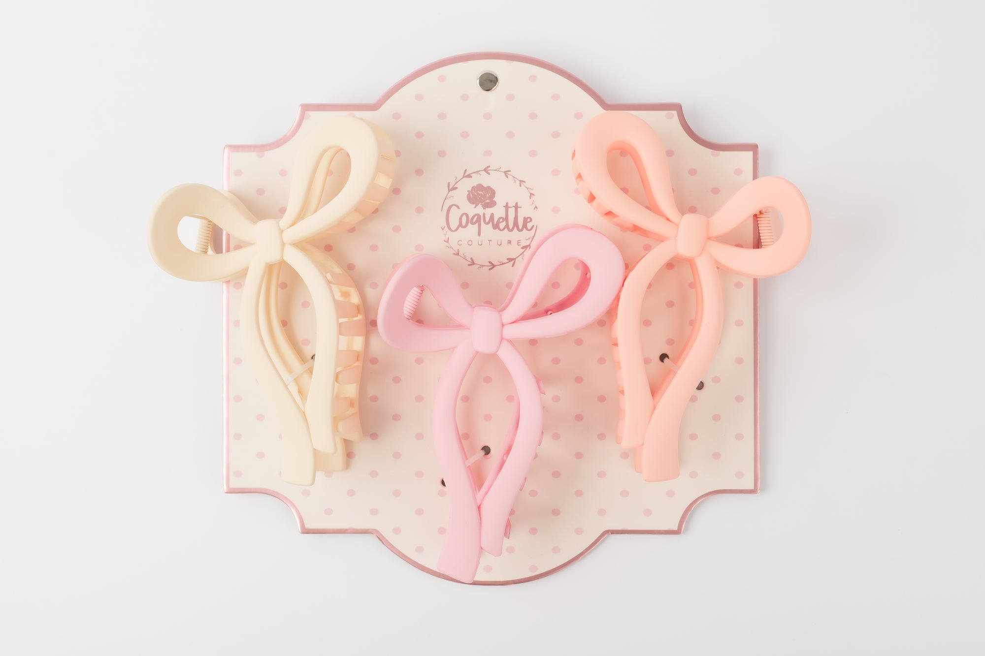 Coquette Couture 3pk Hair Bow Clips