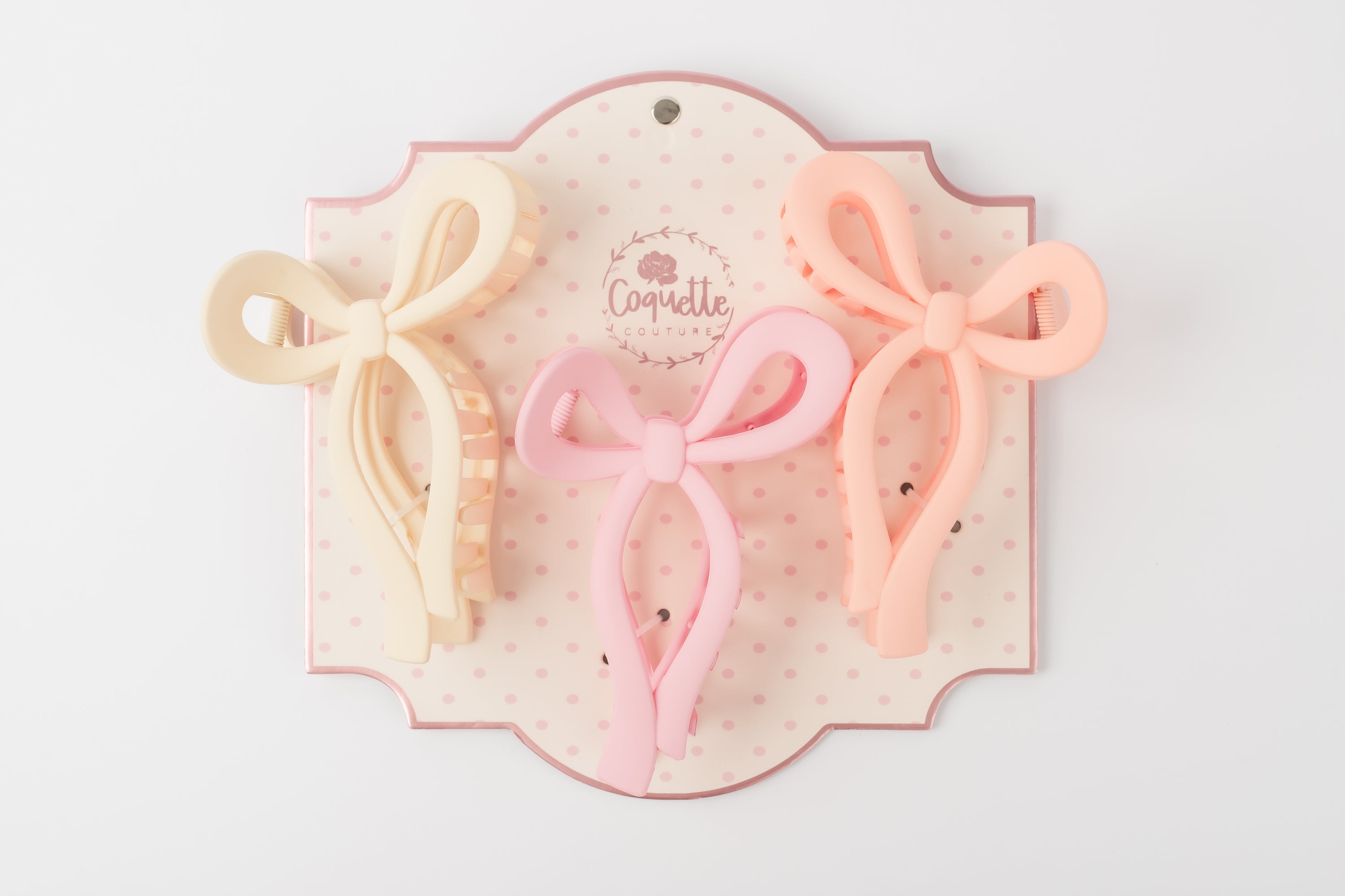 Coquette Couture 3pk Hair Bow Clips